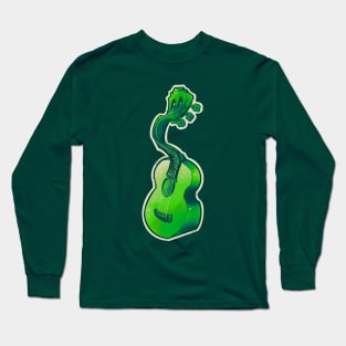 green acoustic guitar, dancing and twisting Long Sleeve T-Shirt